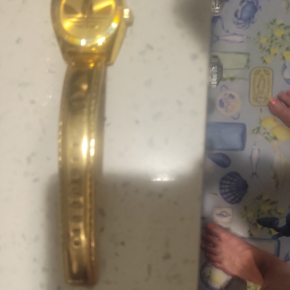 Adidas Shiny Gold Watch with Logo - Picture 2 of 8